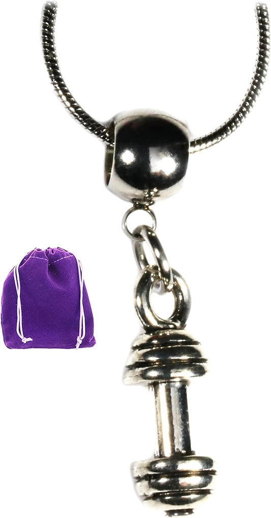Dave The Bunny Gym Rat Gifts - Dumbbell Necklace for Men or Weight Lifting Necklace for Men and Women-0