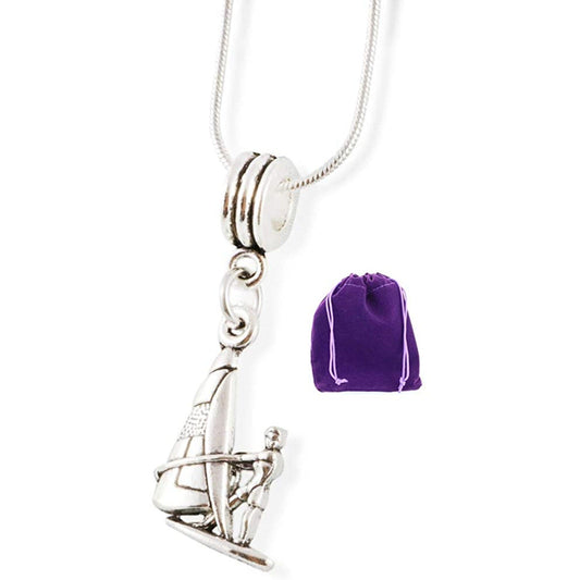Wind Surfer Windsurfer Snake Chain Necklace-0