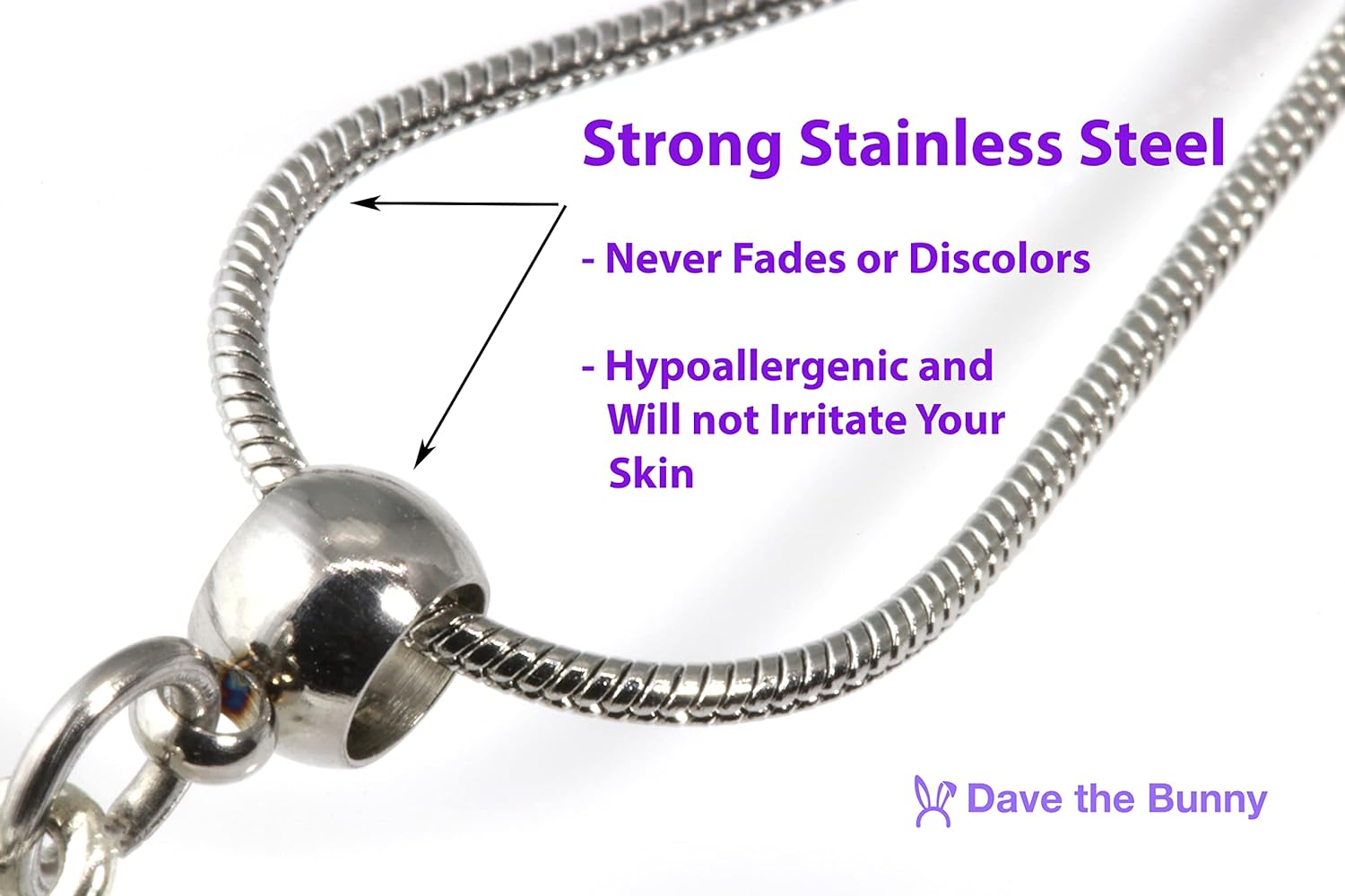 Dave The Bunny Follow Your Heart Necklace - An Inspirational Necklace Elegant Stainless Steel Snake Chain Best Friend Necklace with Alloy Charm, Perfect Friendship Necklace, Heart Necklace for Women-2