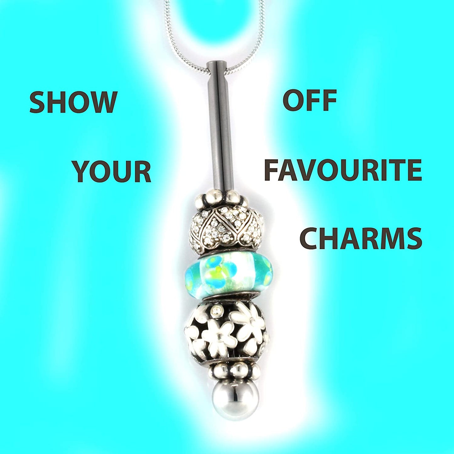 Charm Holder | The Varenna Charm Necklace Creates Charm Necklaces that You Want using Your Own Charms Compatible with Pandora This is a Great Gift for Someone with Charms they are proud of-3