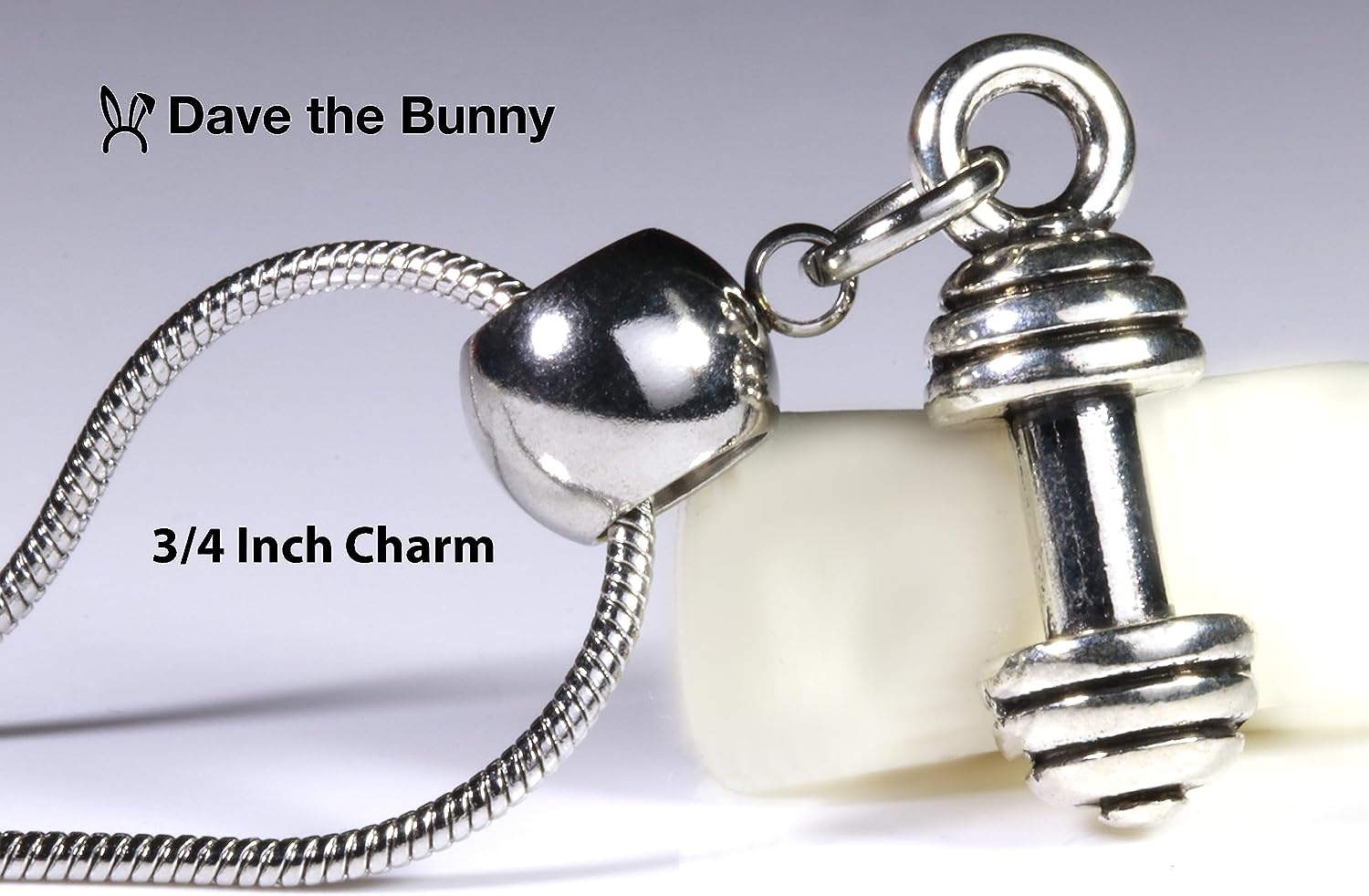 Dave The Bunny Gym Rat Gifts - Dumbbell Necklace for Men or Weight Lifting Necklace for Men and Women-2