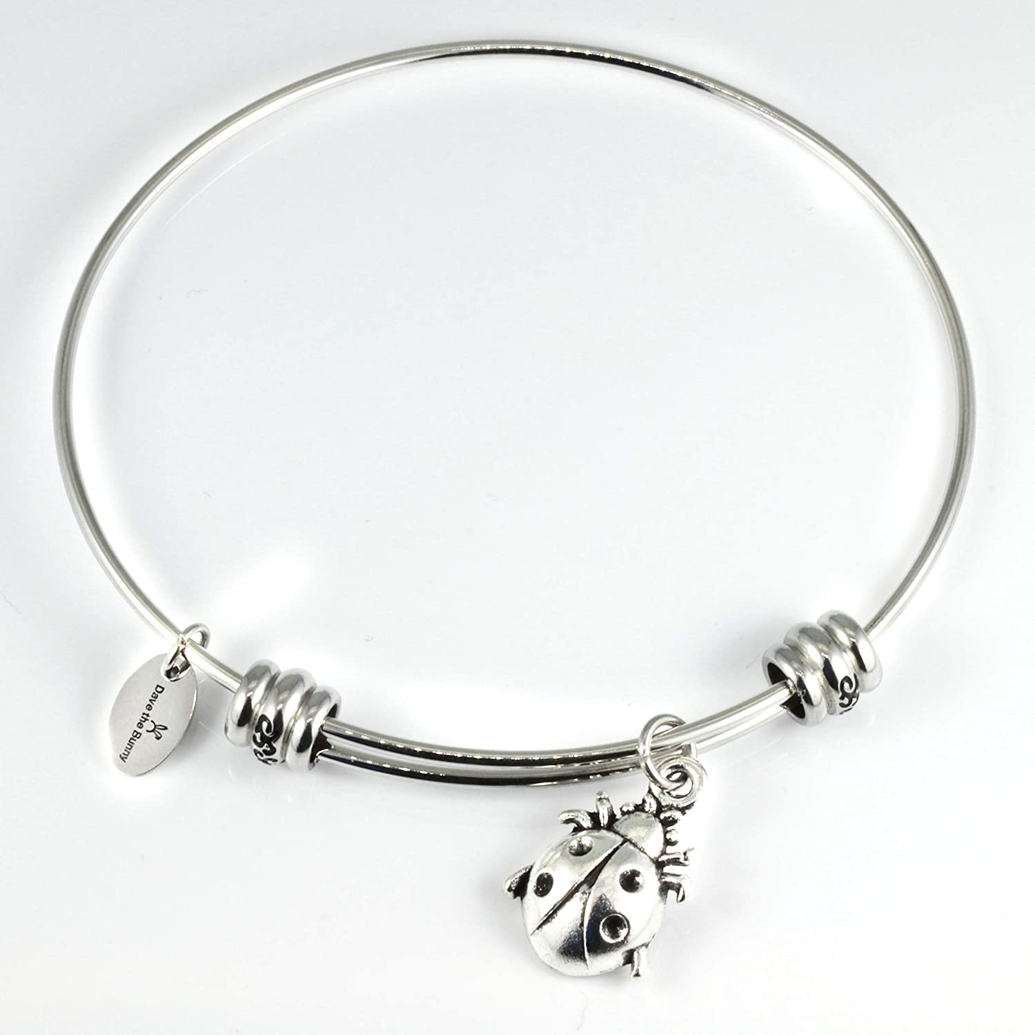 Lady Bug Bracelet for Women | Ladybugs Jewelry Hypoallergenic Stainless Steel Bangle for Sensitive Skin Great Lady Bug Bracelets and Ladybug Things for Women and Ladybug Charm Bracelet for Women-3