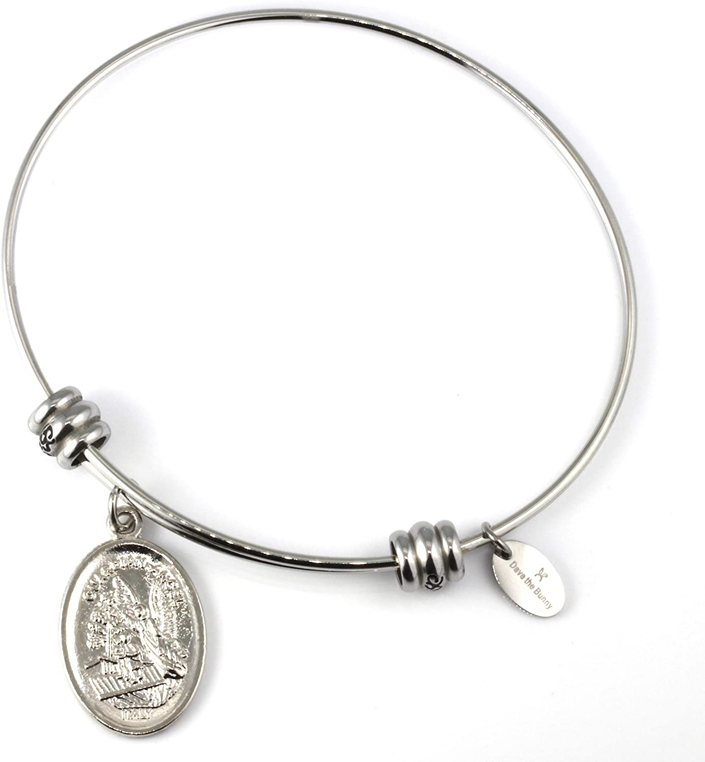 Archangel Michael | Protection Bracelets for Women Stainless Steel St Michael Bangle of Religious Jewelry for Women of Saint Michael or San Miguel Arcangel Protection Bracelet for Men and Women-2