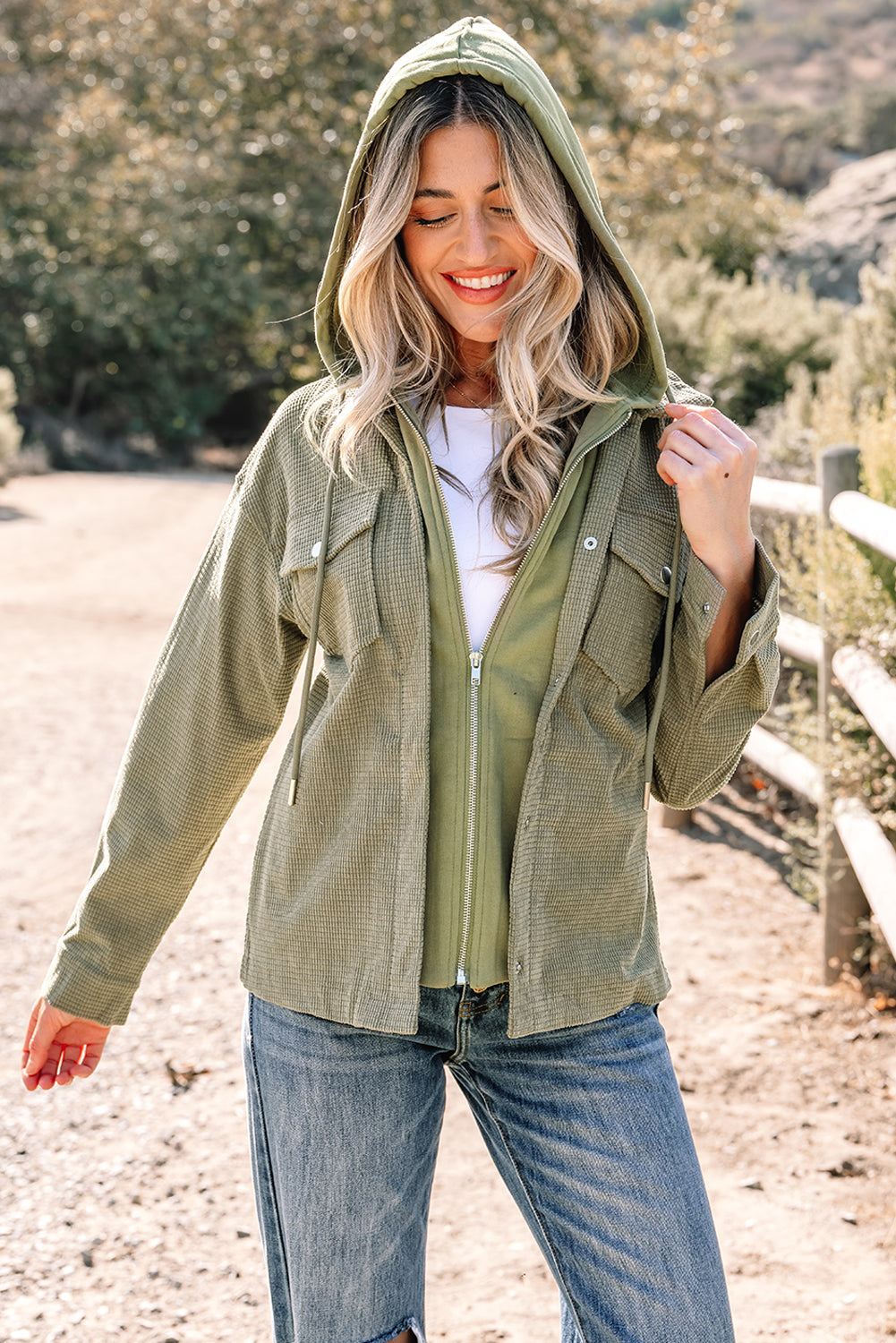 Undine Knit Textured Hooded Jacket-0