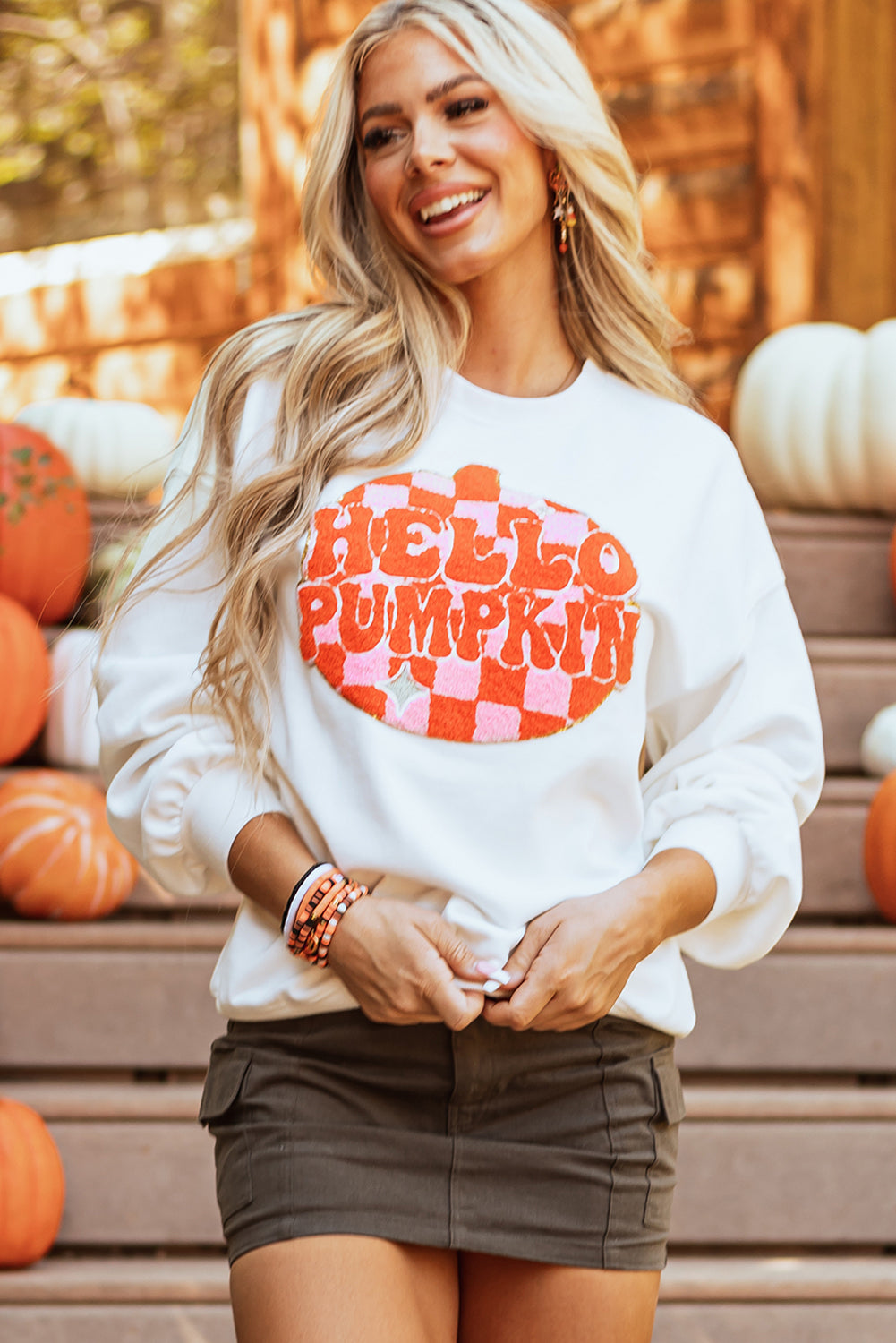 Blair Halloween Pumpkin Patched Pullover Sweatshirt-0