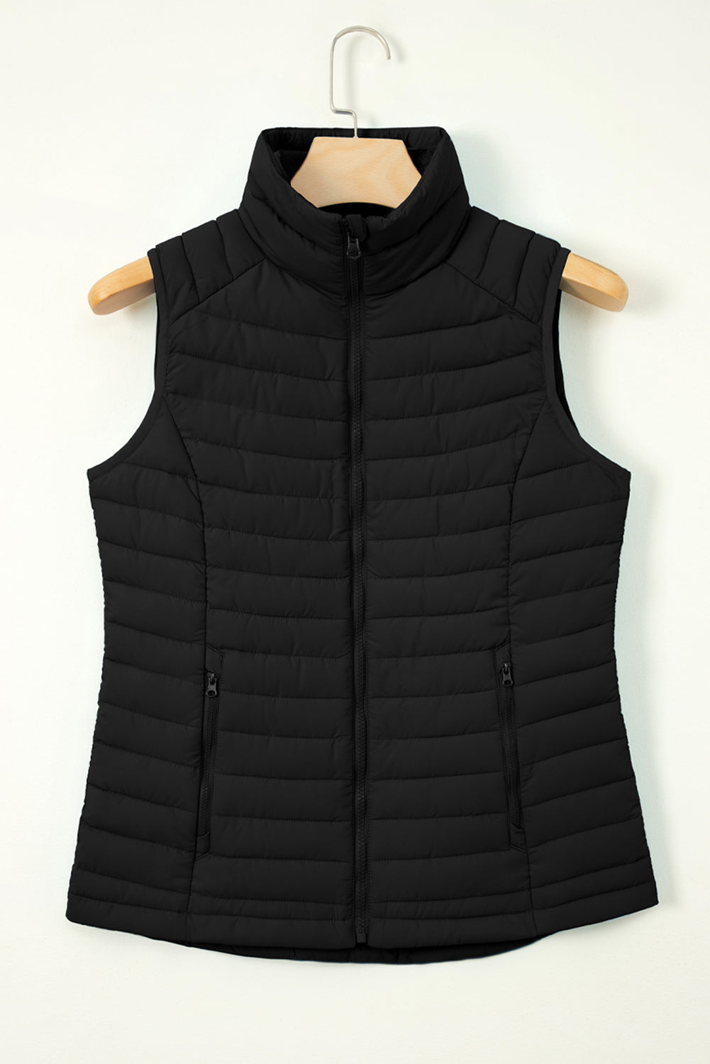 Harper Quilted Zipped Puffer Vest-0