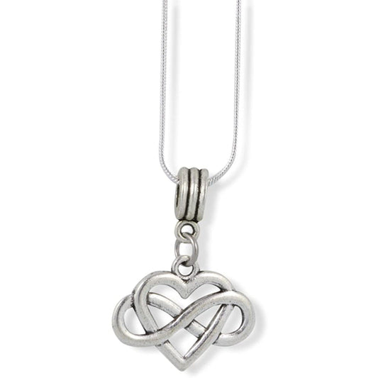Heart with Infinity Charm Snake Chain Necklace Pendant-0