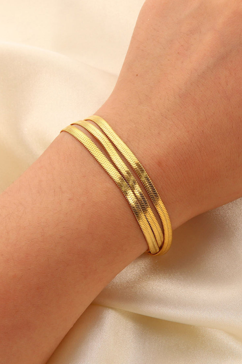 Triple-Layered Snake Chain Bracelet-4