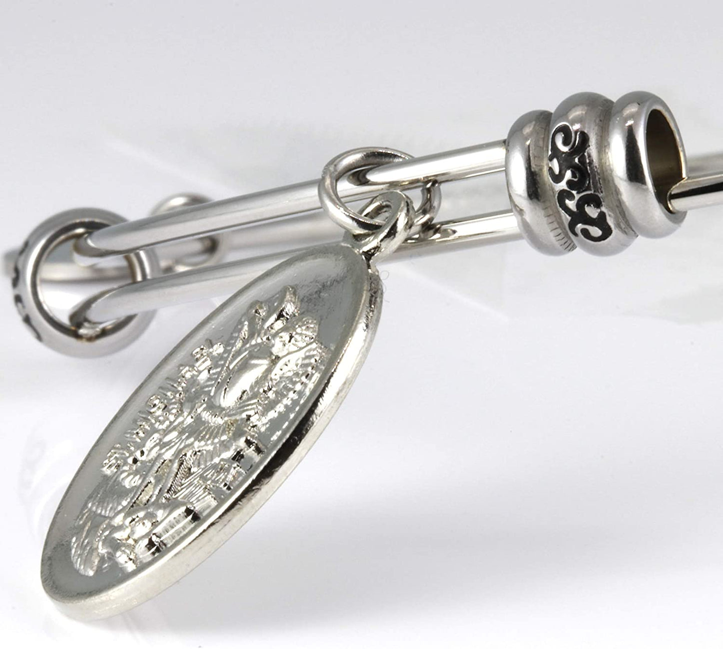 Archangel Michael | Protection Bracelets for Women Stainless Steel St Michael Bangle of Religious Jewelry for Women of Saint Michael or San Miguel Arcangel Protection Bracelet for Men and Women-3