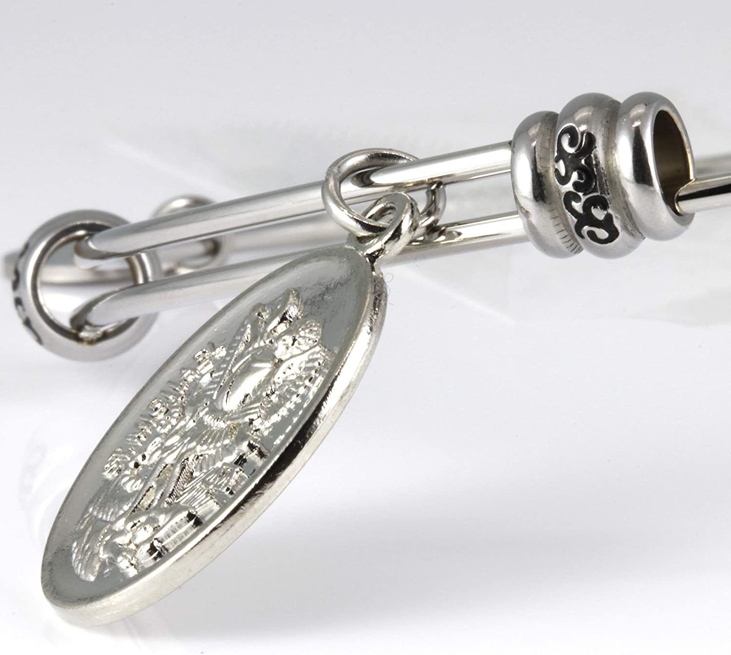 Archangel Michael | Protection Bracelets for Women Stainless Steel St Michael Bangle of Religious Jewelry for Women of Saint Michael or San Miguel Arcangel Protection Bracelet for Men and Women-3