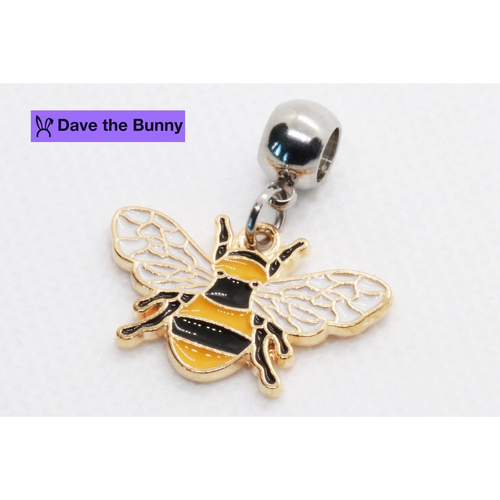 Bee Charms - Bee Decor Stainless Steel Connector with Metal Alloy Charm for Elegant Bumblebee Decorations and Bumblebee Decor-2