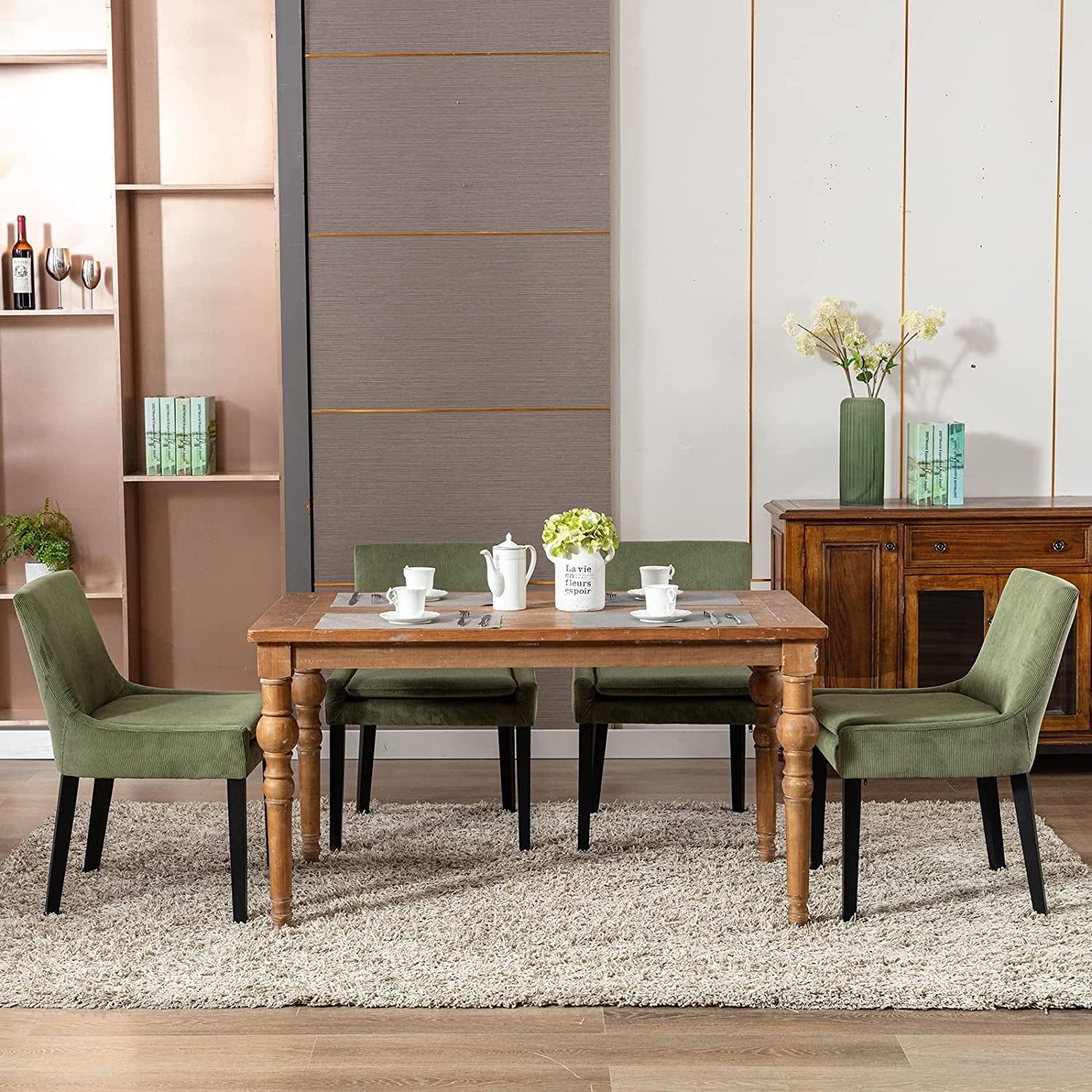 Modern Upholstered Dining Chair Set 6 Chairs Dining Room-1