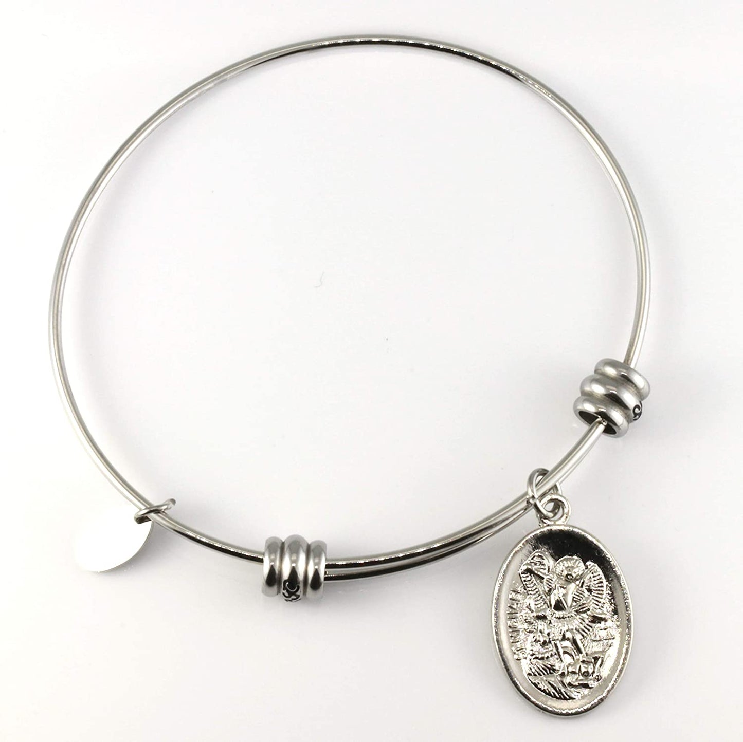 Archangel Michael | Protection Bracelets for Women Stainless Steel St Michael Bangle of Religious Jewelry for Women of Saint Michael or San Miguel Arcangel Protection Bracelet for Men and Women-1