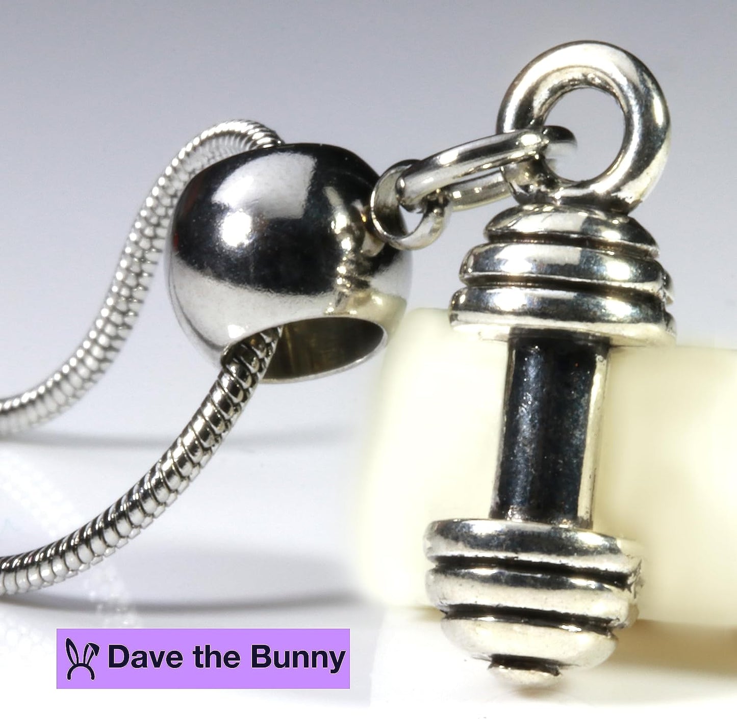 Dave The Bunny Gym Rat Gifts - Dumbbell Necklace for Men or Weight Lifting Necklace for Men and Women-4