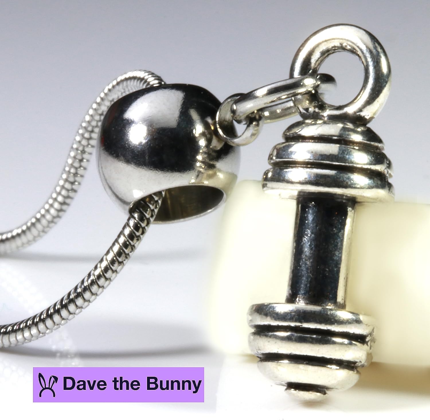 Dave The Bunny Gym Rat Gifts - Dumbbell Necklace for Men or Weight Lifting Necklace for Men and Women-4