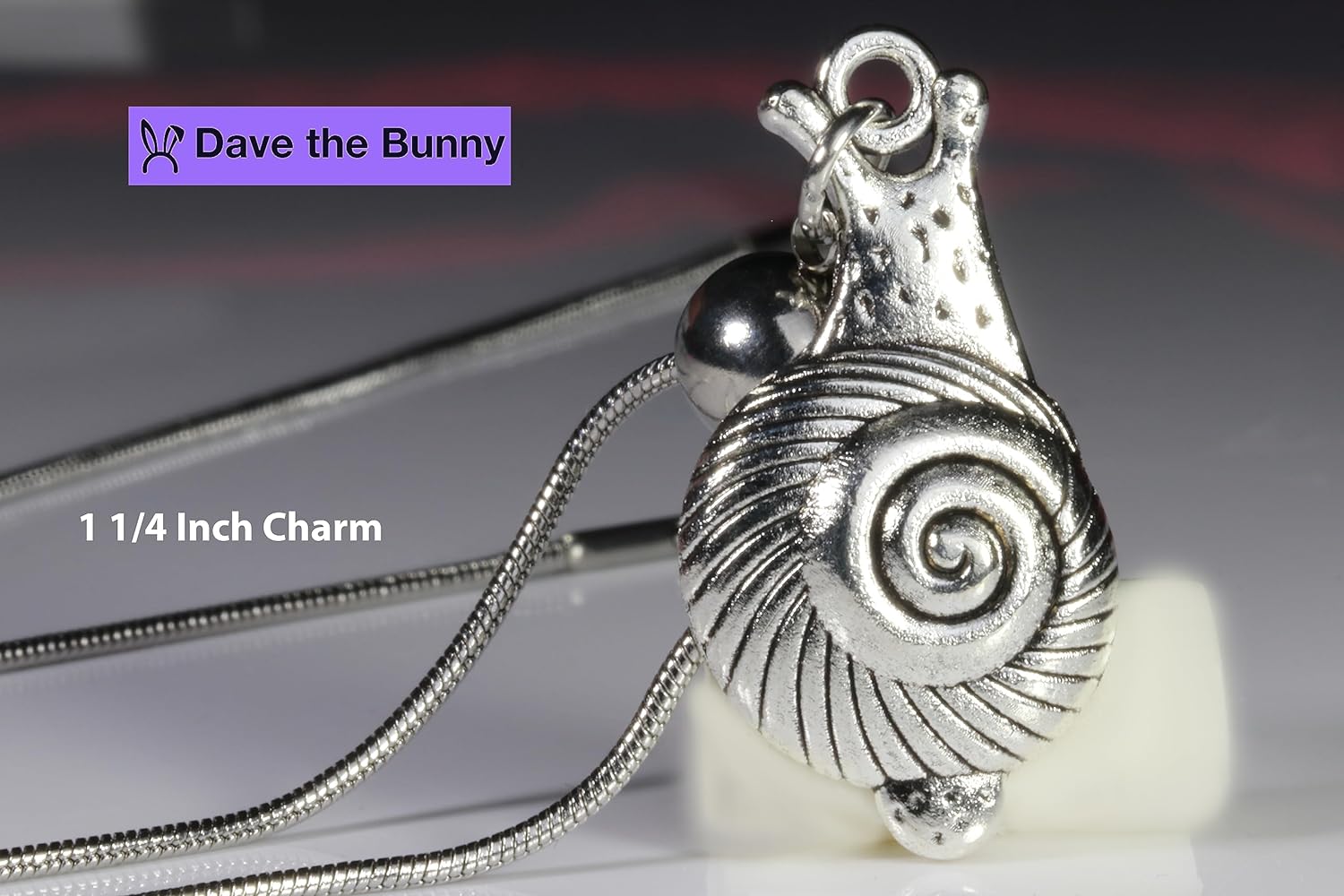 Dave The Bunny Snail Necklace - Nature Necklace for Men and Women-2