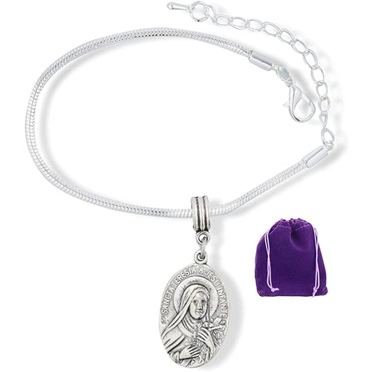 Saint Teresa St Snake Chain Charm Bracelet-0
