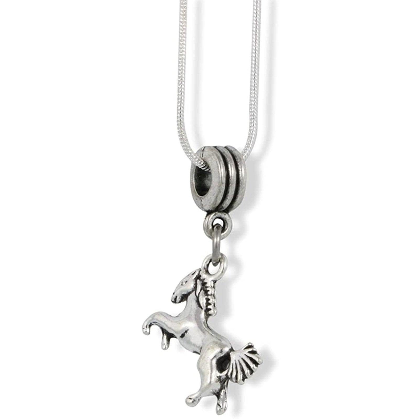 Horse on Hind Legs with Bushy Tail Charm Chain Necklace-0