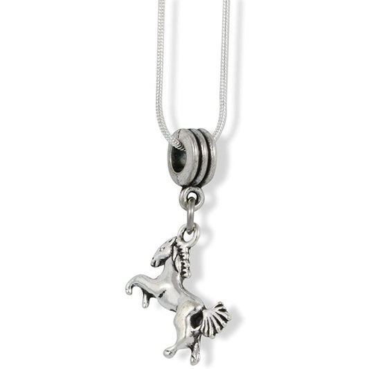 Horse on Hind Legs with Bushy Tail Charm Chain Necklace-0