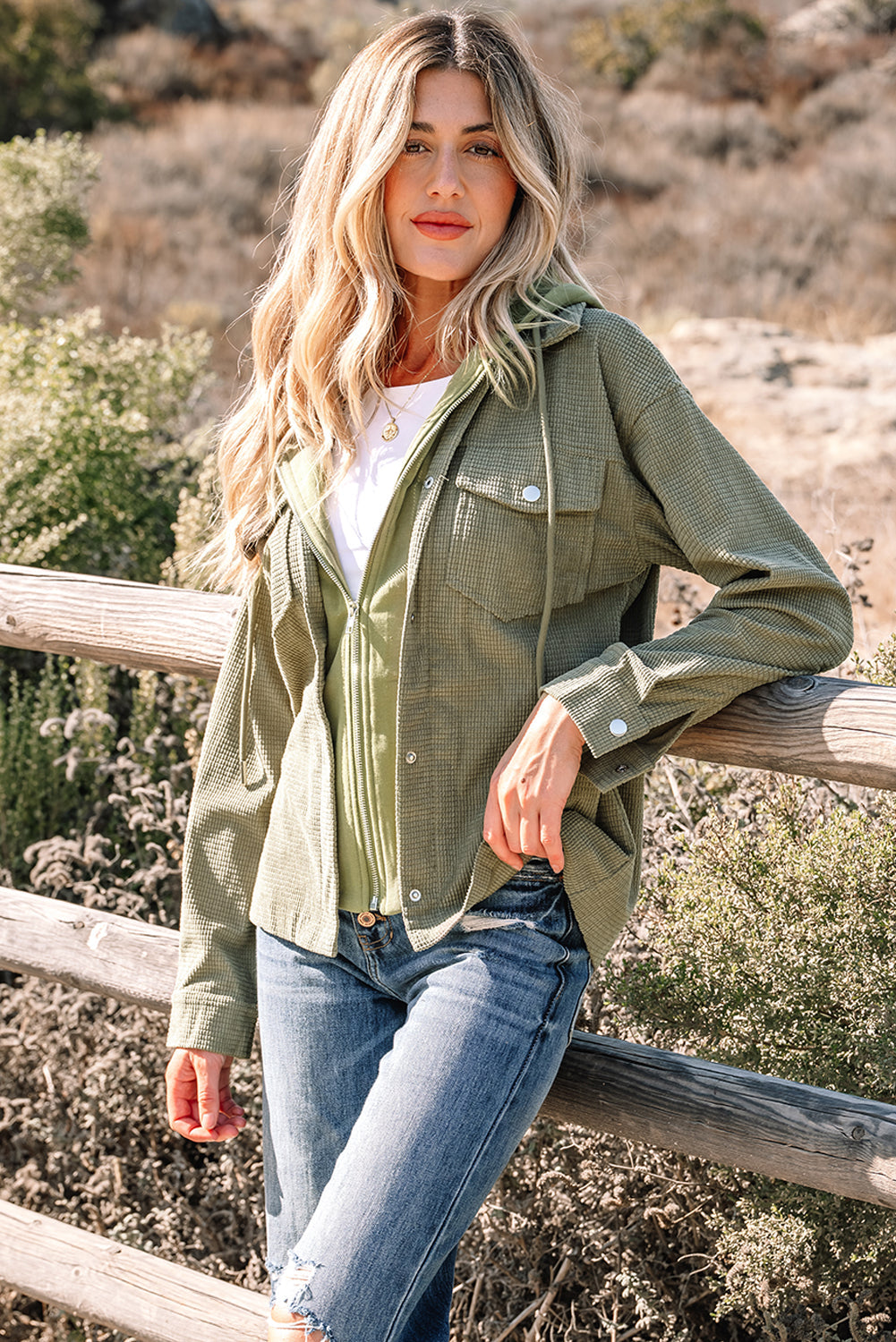 Undine Knit Textured Hooded Jacket-3