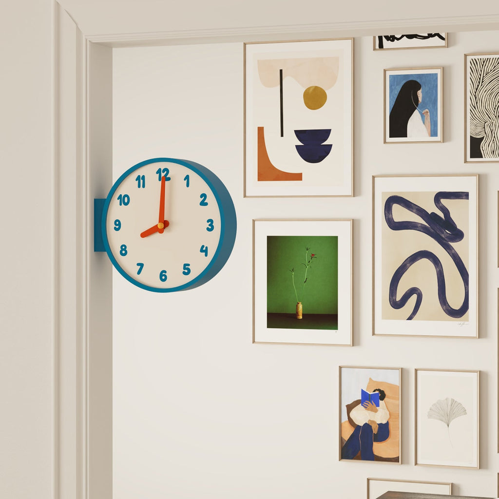 Blue Corner View Clock-1