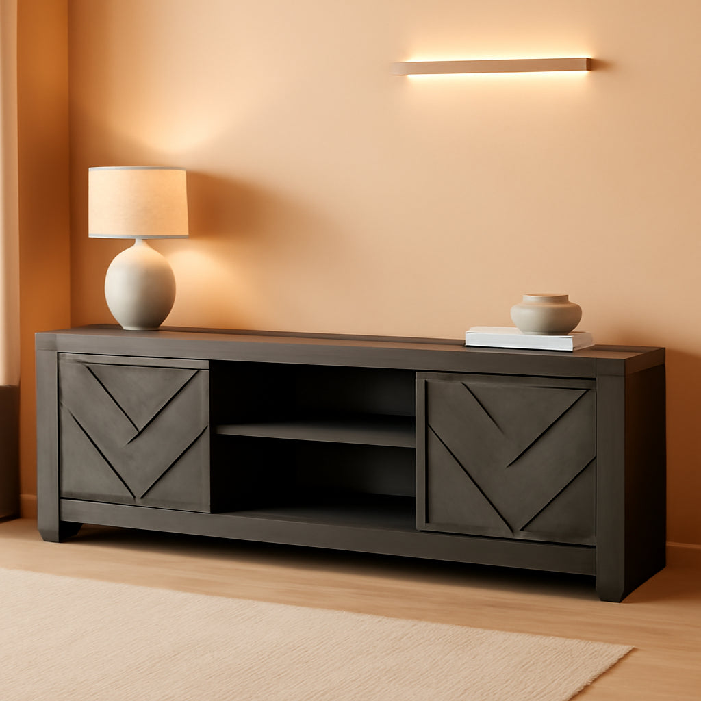 Cayboni Contem porary SeventyOneInch TV Stand Ebony-0