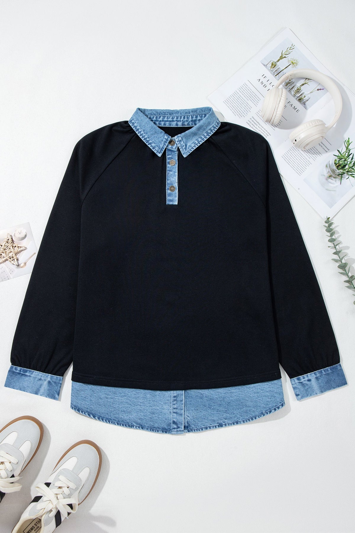 Tania Long Sleeve Blouse Long Sleeve PLUS Top-3