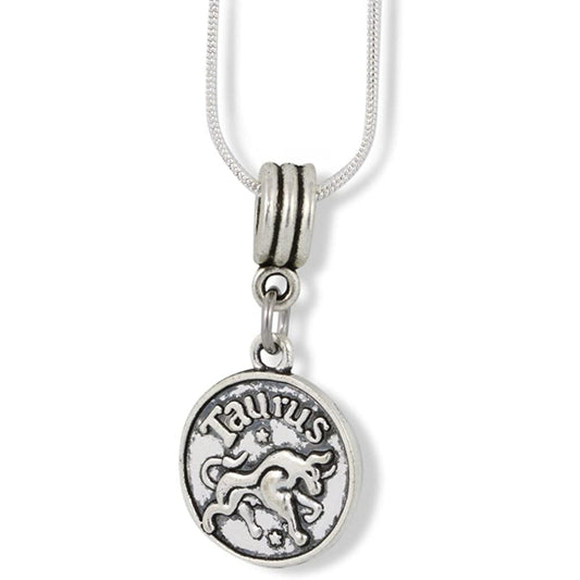 Taurus Astrology Horoscope Charm Snake Chain Necklace-0