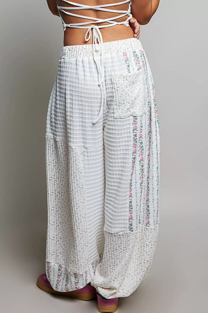 POL Patchwork Wide Leg Pants