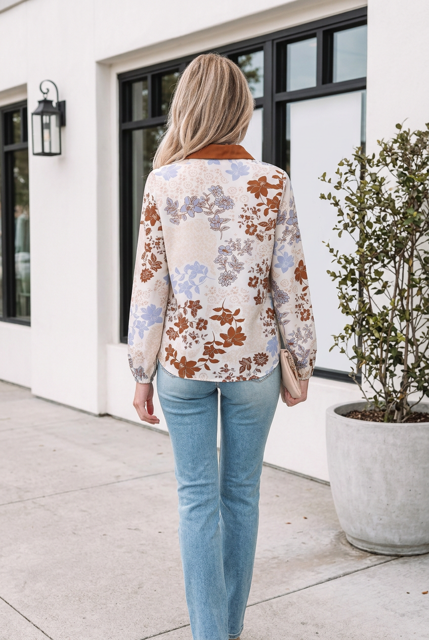 Melina Long Sleeve Blouse Long Sleeve Top-1