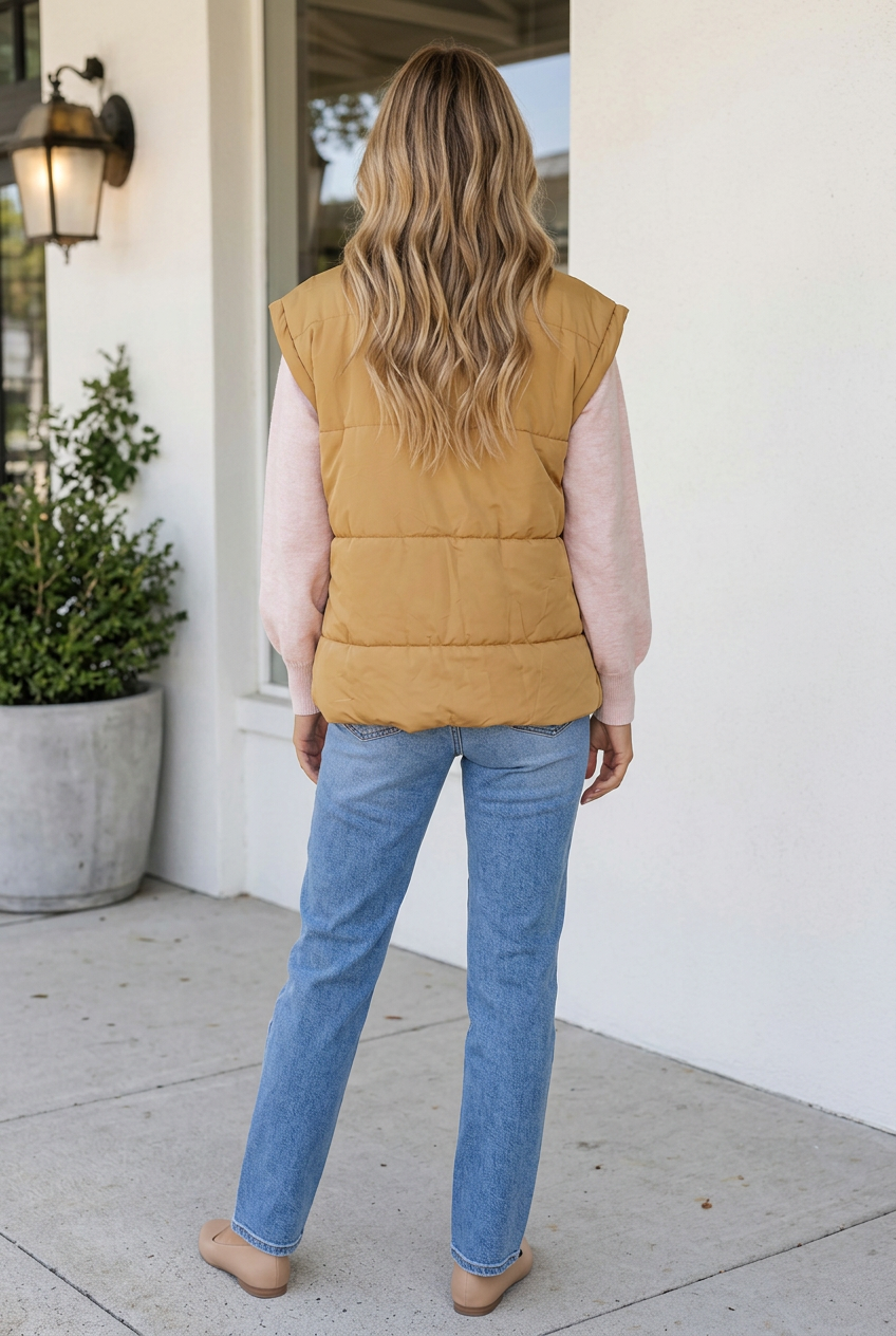 Jaine Collar Zip Winter Vest-1