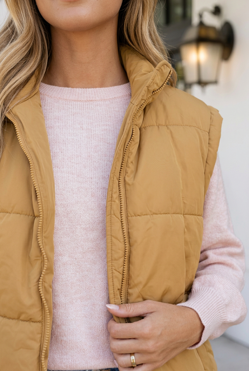 Jaine Collar Zip Winter Vest-3