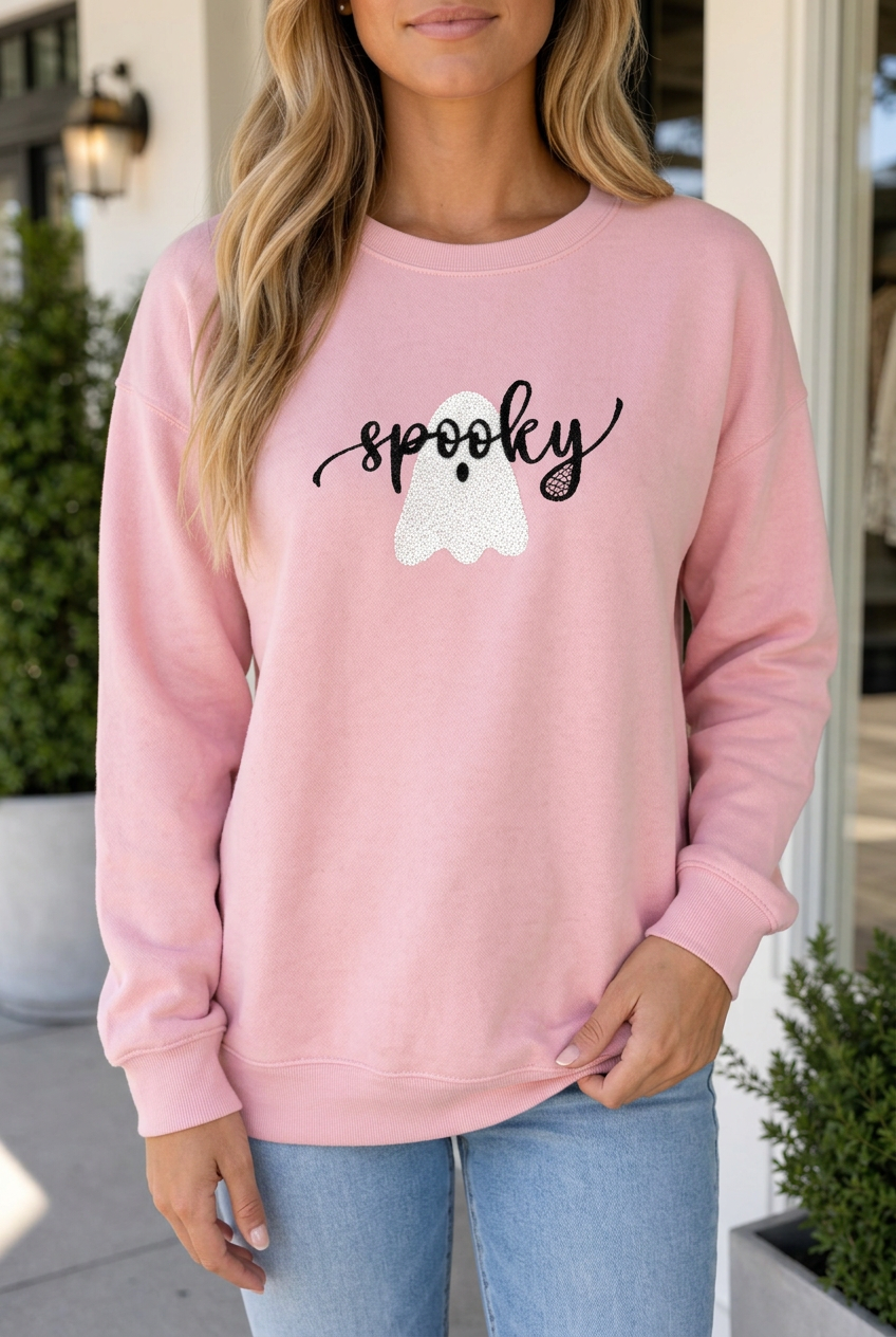 Lea Ghost Halloween Graphic Sweatshirt-2