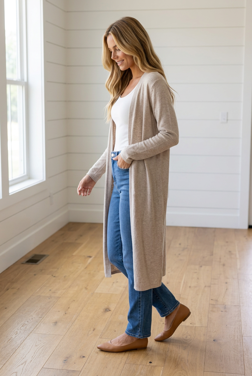 Azalea Casual Tunic Shift Cardigan-2