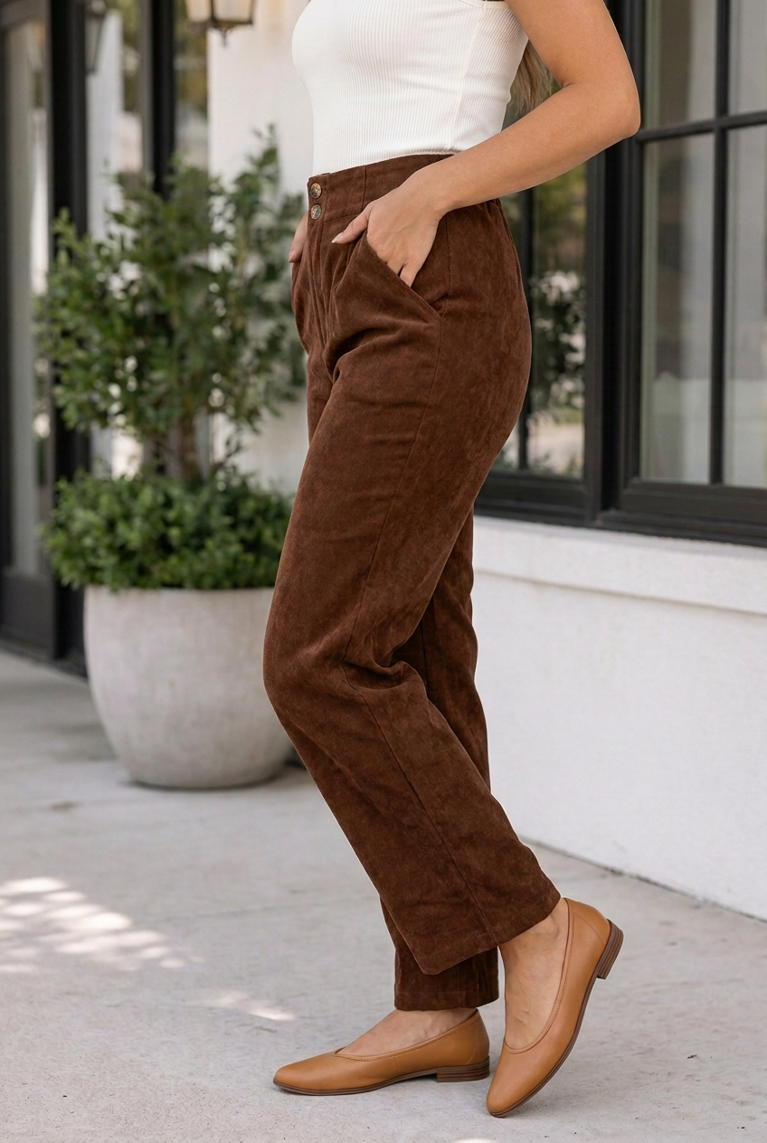 Leighton Ankle Length Corduroy Pants-2