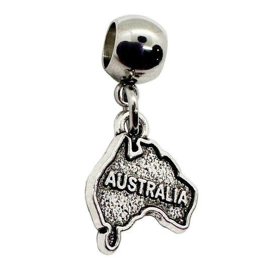 Australia Charm - Australia Map Charm - Stainless Steel Connector with Metal Alloy Charm - Celebrate Australia Day with Aussie Charm - Elegant and Durable Design-0