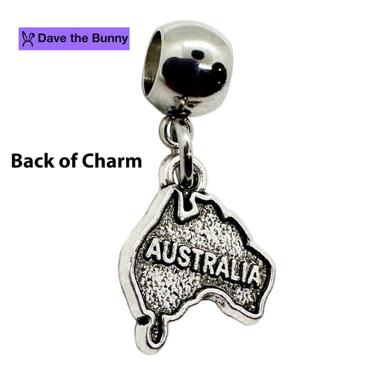 Australia Charm - Australia Map Charm - Stainless Steel Connector with Metal Alloy Charm - Celebrate Australia Day with Aussie Charm - Elegant and Durable Design-1