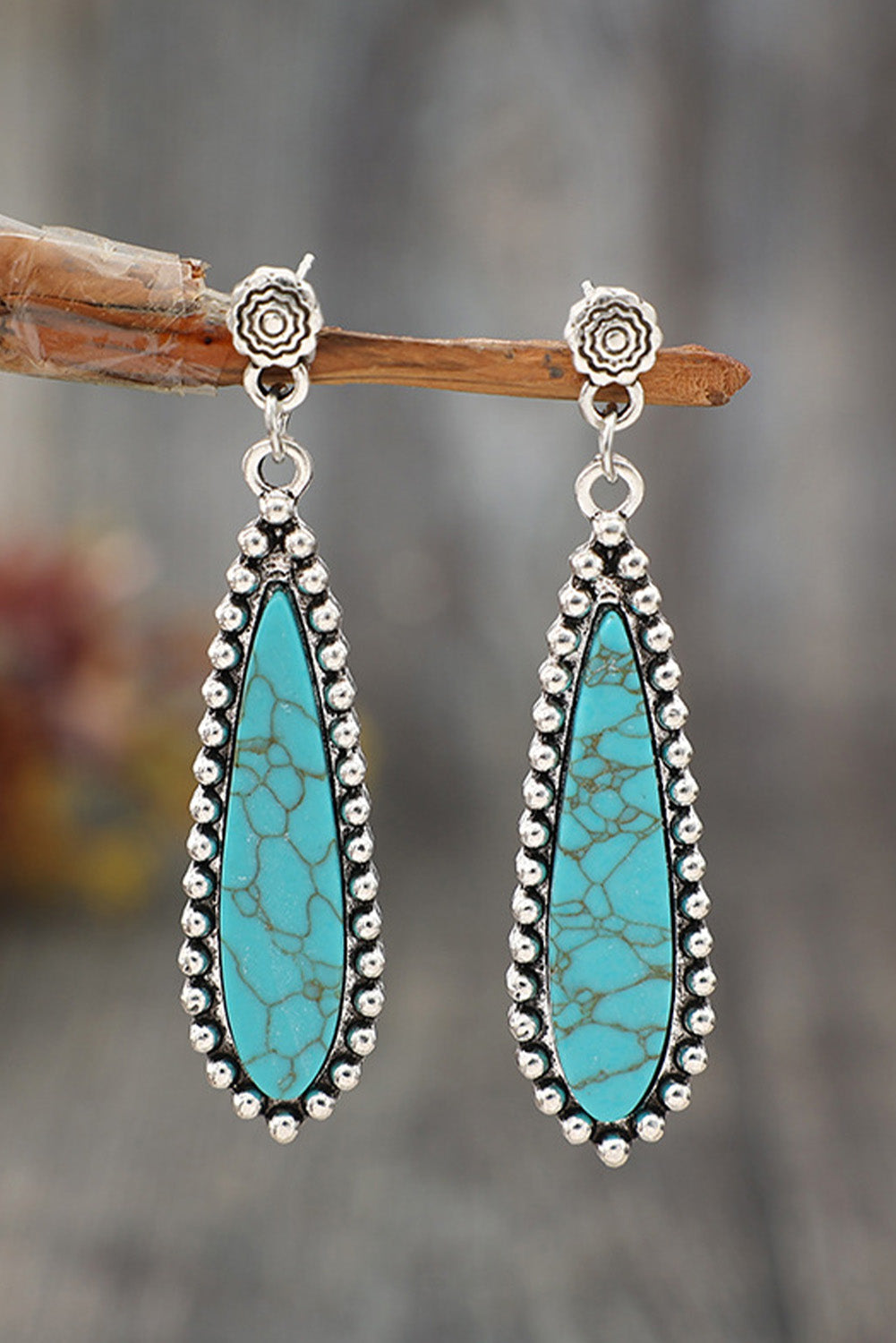Vintage Bohemian Turquoise Earrings-0