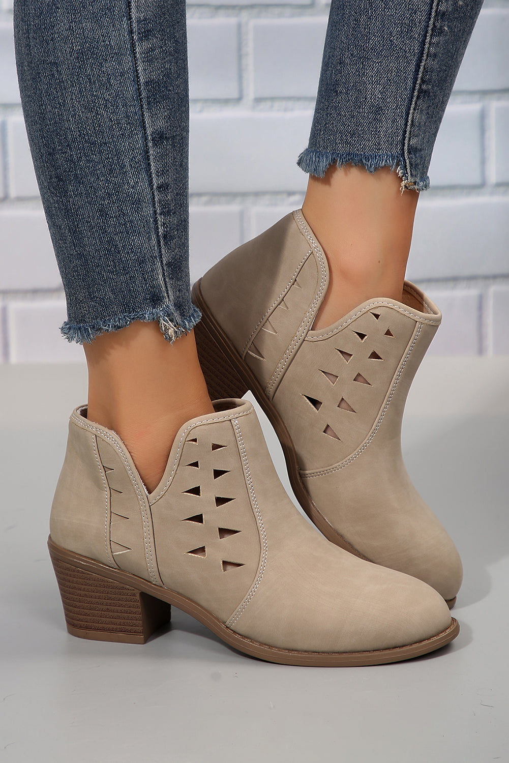Quinn Cut Out Suede Ankle Boots-0