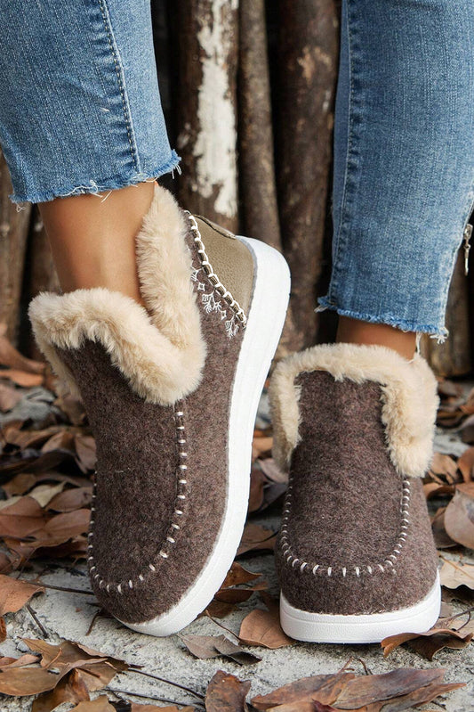 Anna Suede & Plush Anklet Boots