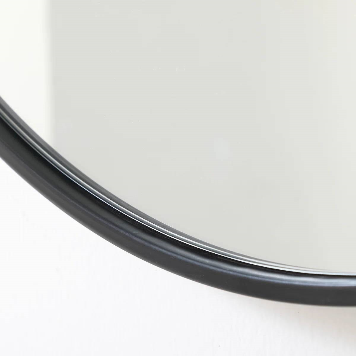Round 39-inch Wall Mirror in Black - Living Room Bedroom Accent Bathroom Mirror-1