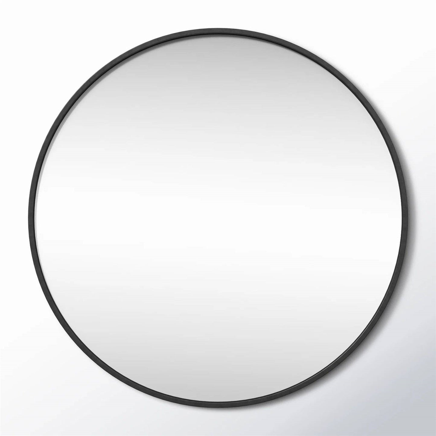 Round 39-inch Wall Mirror in Black - Living Room Bedroom Accent Bathroom Mirror-2