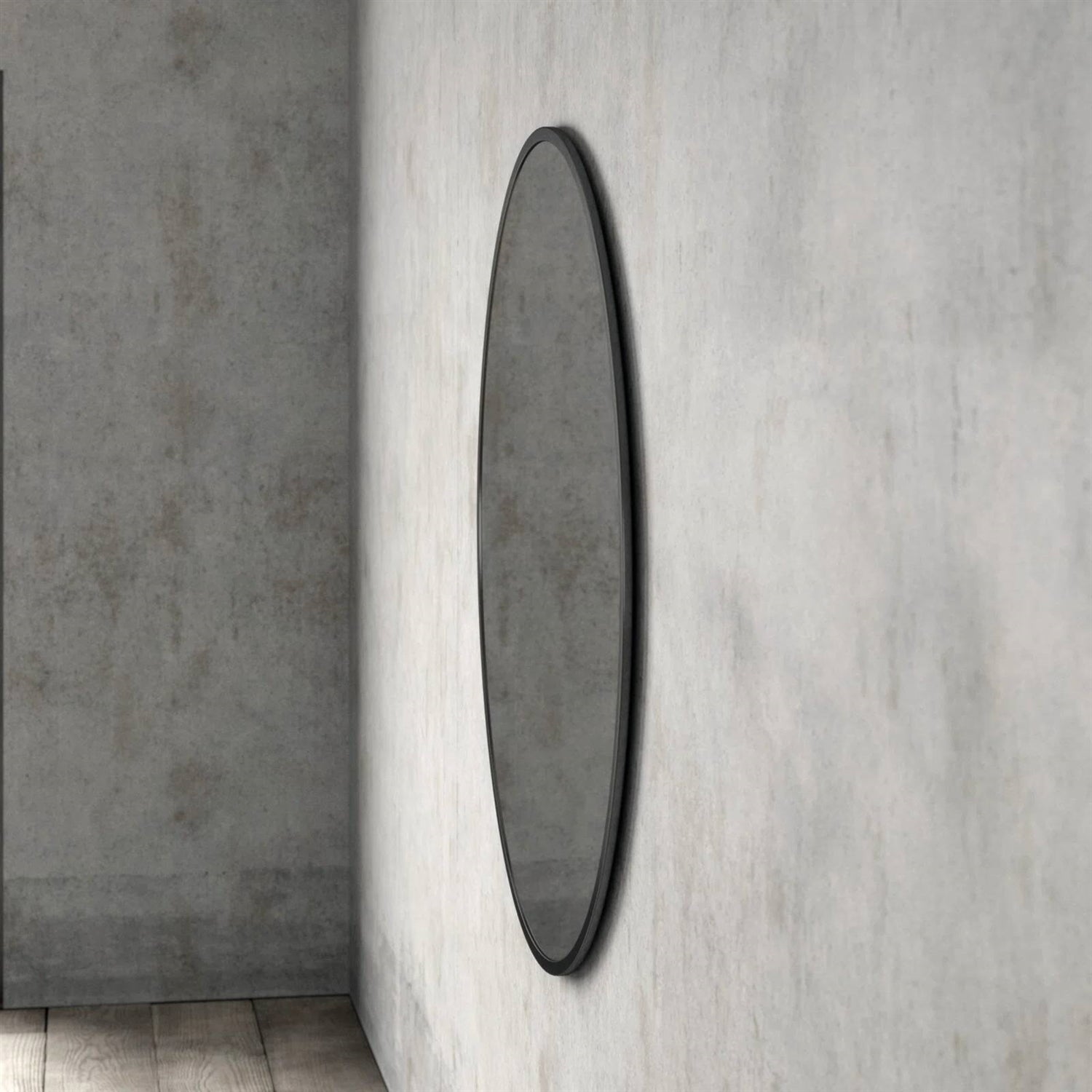 Round 39-inch Wall Mirror in Black - Living Room Bedroom Accent Bathroom Mirror-4