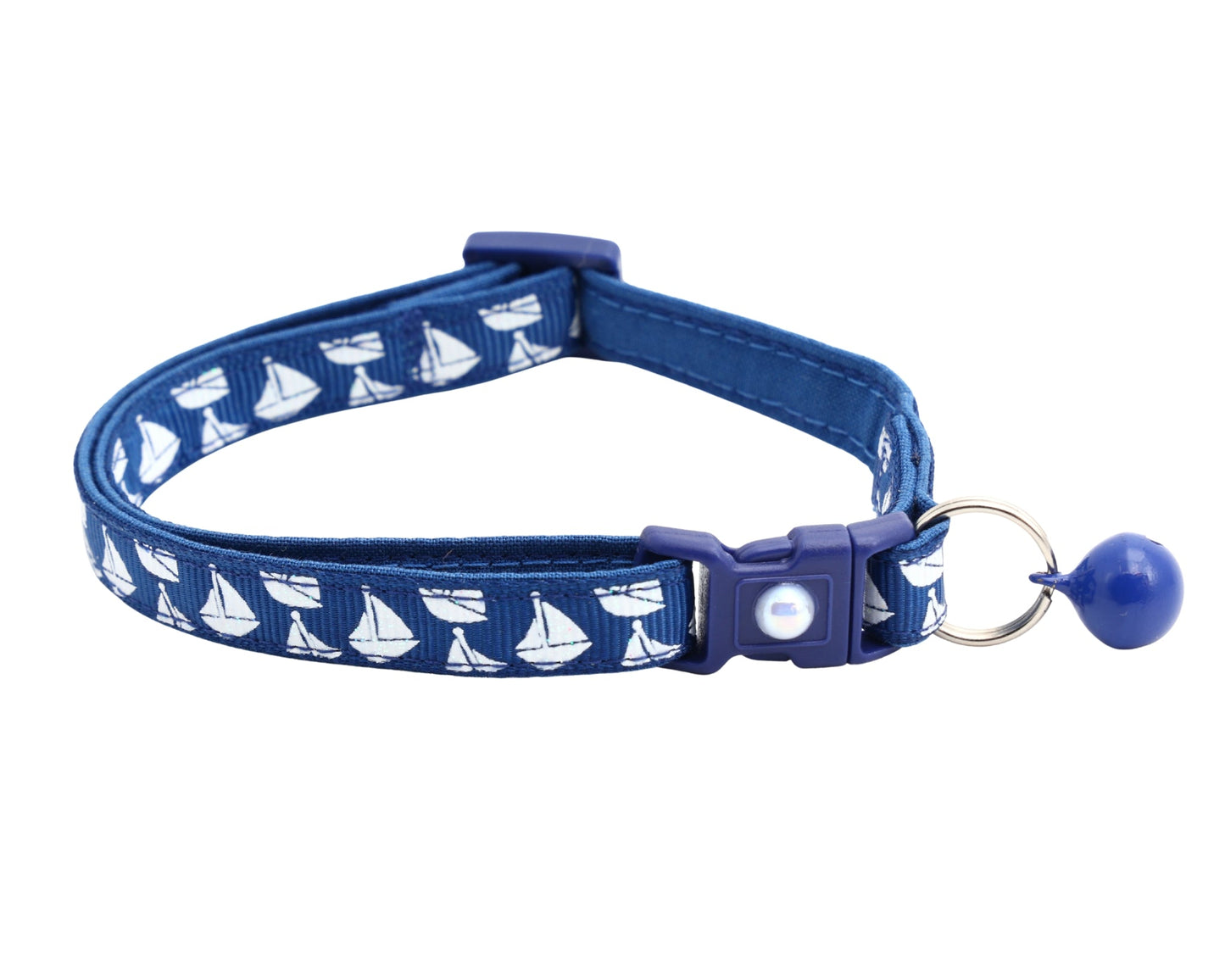 Sailboats on Red Breakaway Cat Collar