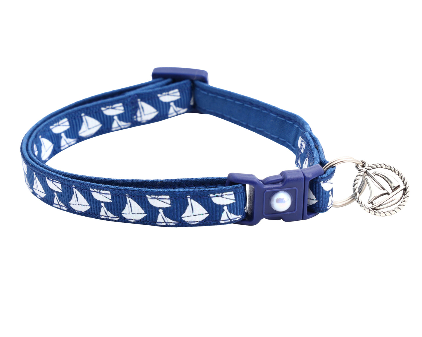 Sailboats on Red Breakaway Cat Collar