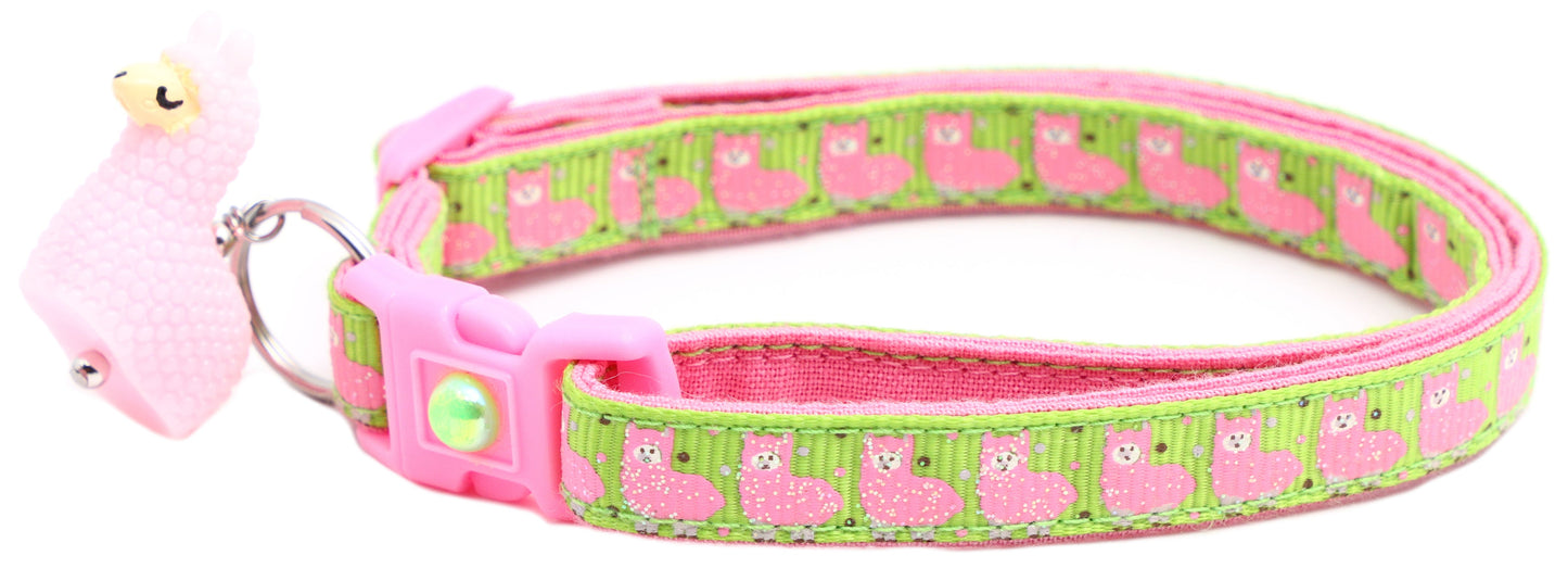 Pink Llamas Breakaway Cat Collar-10