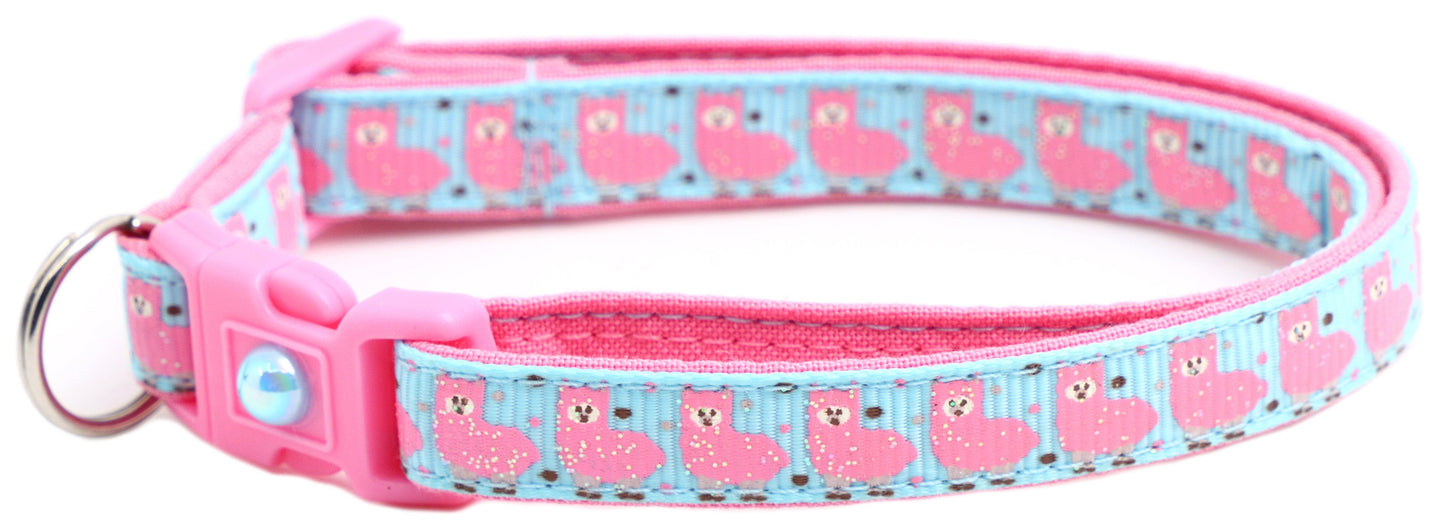 Pink Llamas Breakaway Cat Collar-3