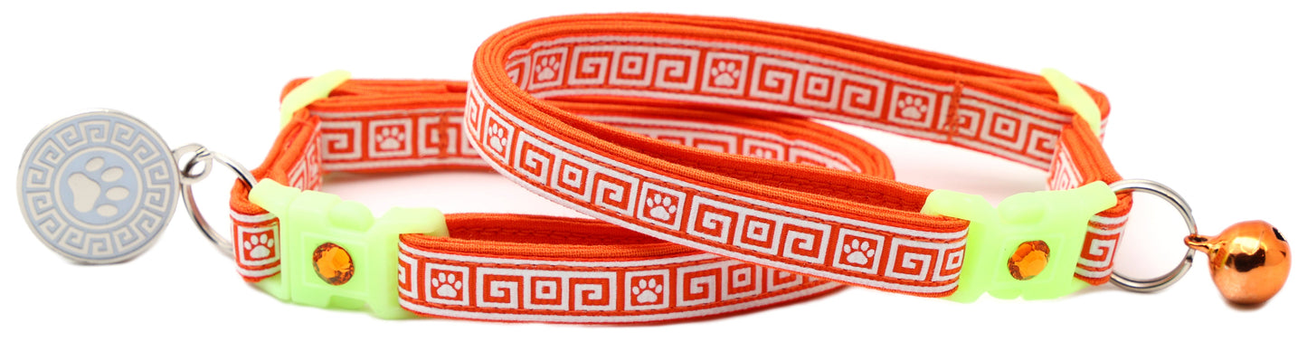 Greek Key Breakaway Cat Collar-4