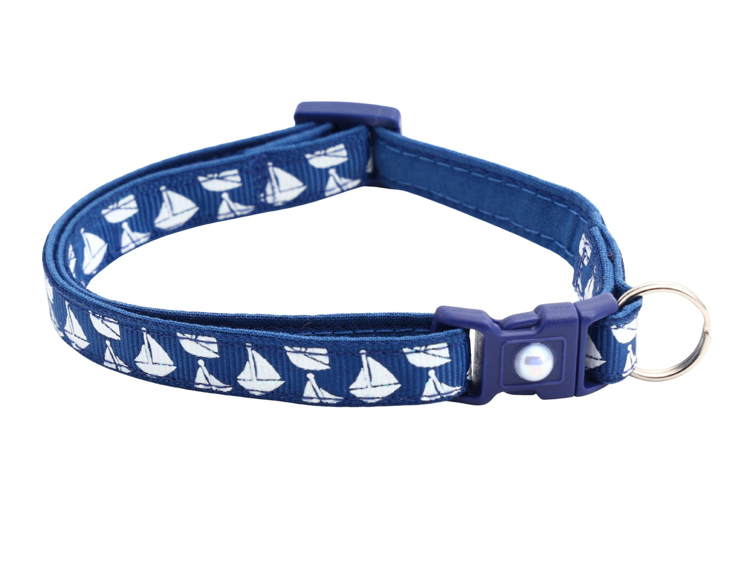 Sailboats on Red Breakaway Cat Collar
