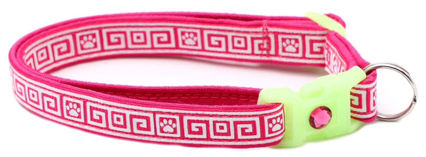 Greek Key Breakaway Cat Collar-35